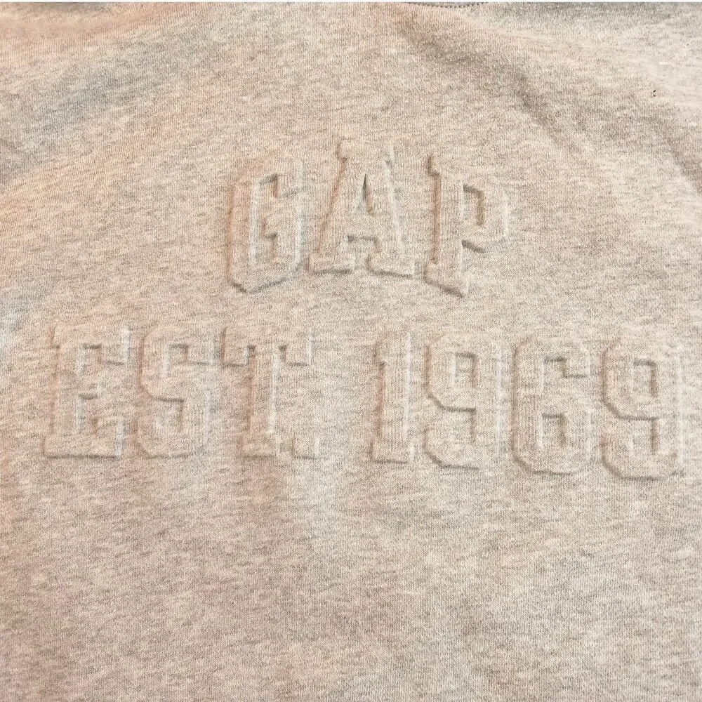 Gap Kids Girls Gray & Red Pullover Hoodie w/Raised Logo - Size XL (12)